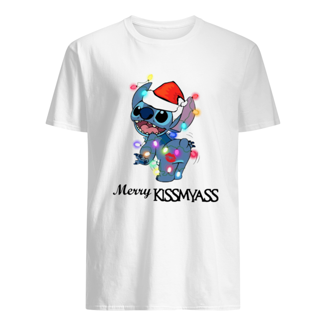 Stitch merry Kissmyass light Christmas shirt Stitch merry Kissmyass light Christmas shirt