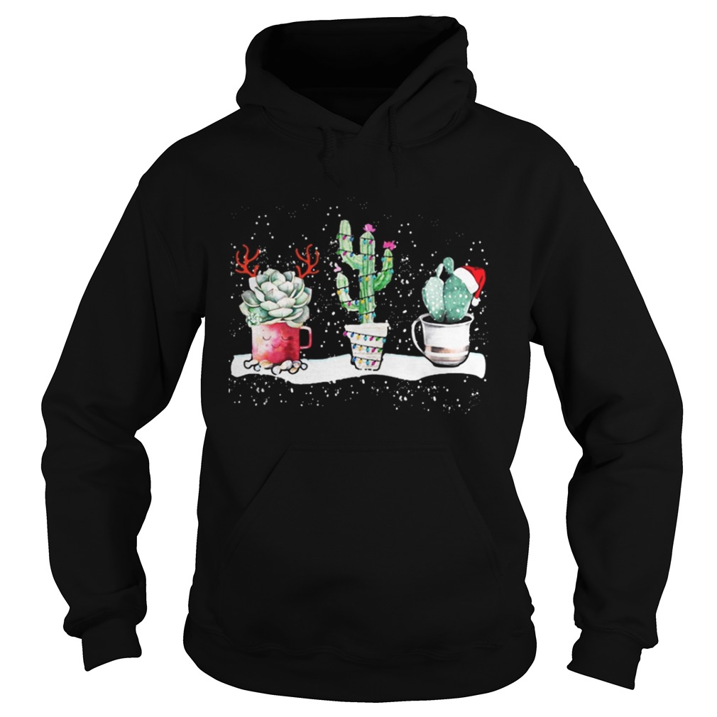 Succulent Christmas reindeer fairy lights and Santa hat shirt Succulent Christmas reindeer fairy lights and Santa hat shirt