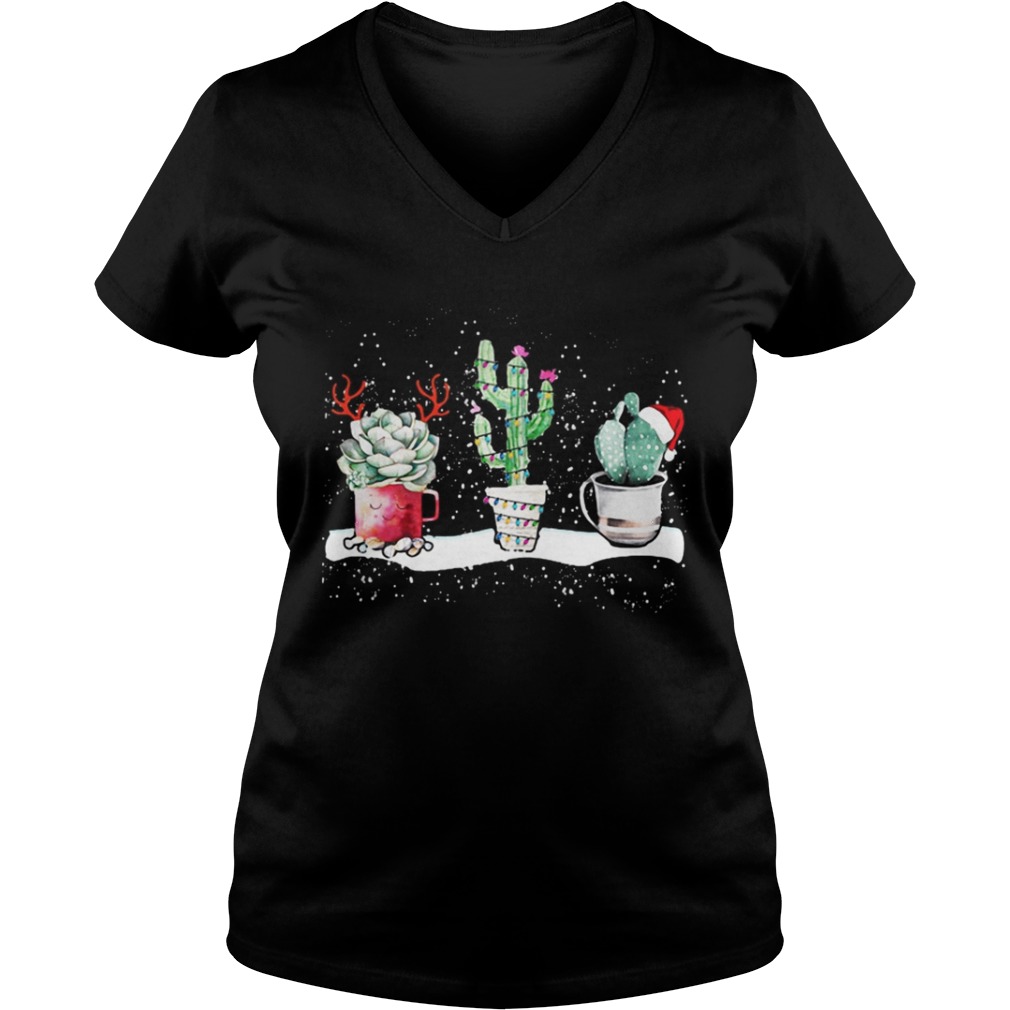 Succulent Christmas reindeer fairy lights and Santa hat shirt Succulent Christmas reindeer fairy lights and Santa hat shirt