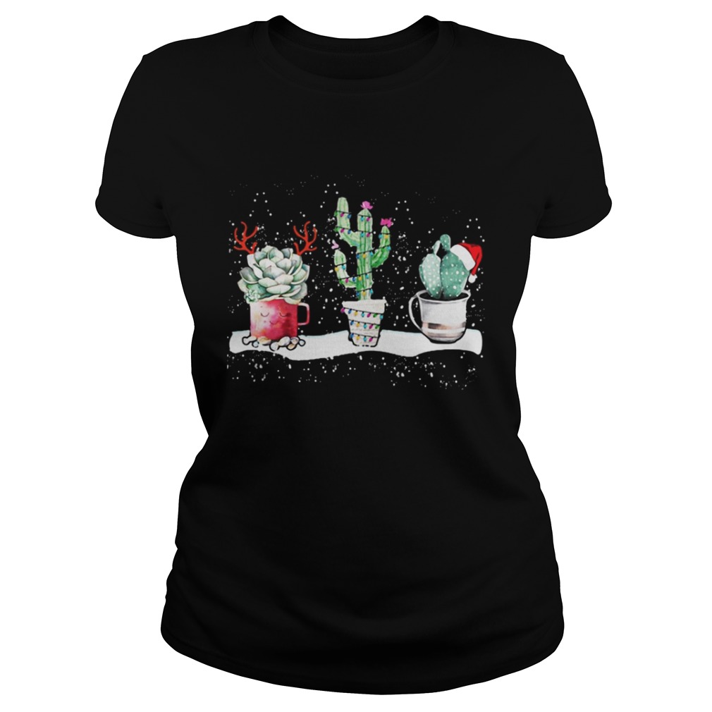 Succulent Christmas reindeer fairy lights and Santa hat shirt Succulent Christmas reindeer fairy lights and Santa hat shirt
