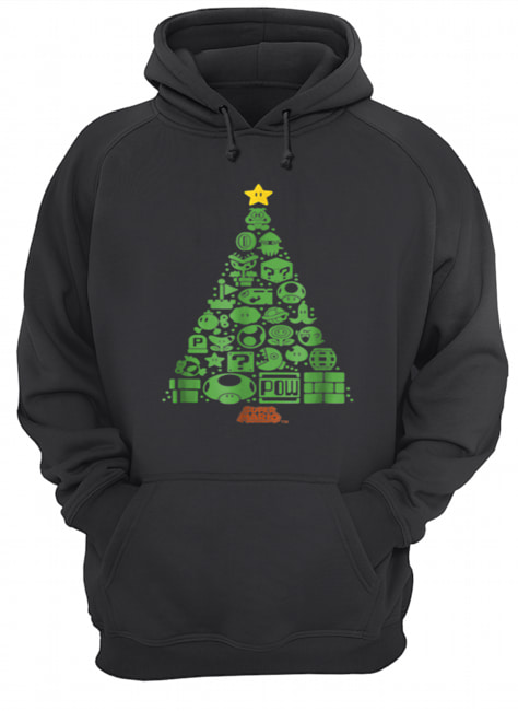 Super Mario Item Characters Christmas Tree Graphic shirt Super Mario Item Characters Christmas Tree Graphic shirt