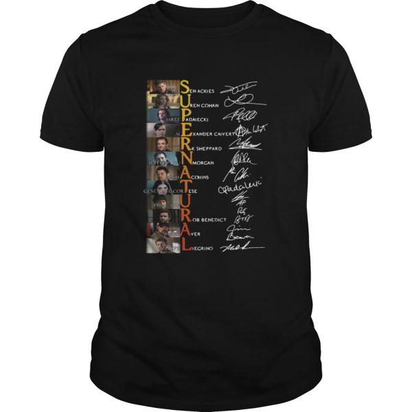 Supernatural all cast members signatures shirt