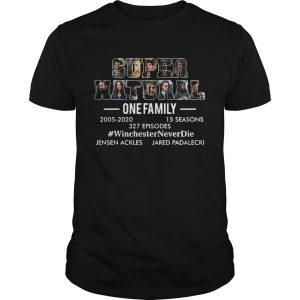 Supernatural one family 2005 2020 Winchester Never die shirt
