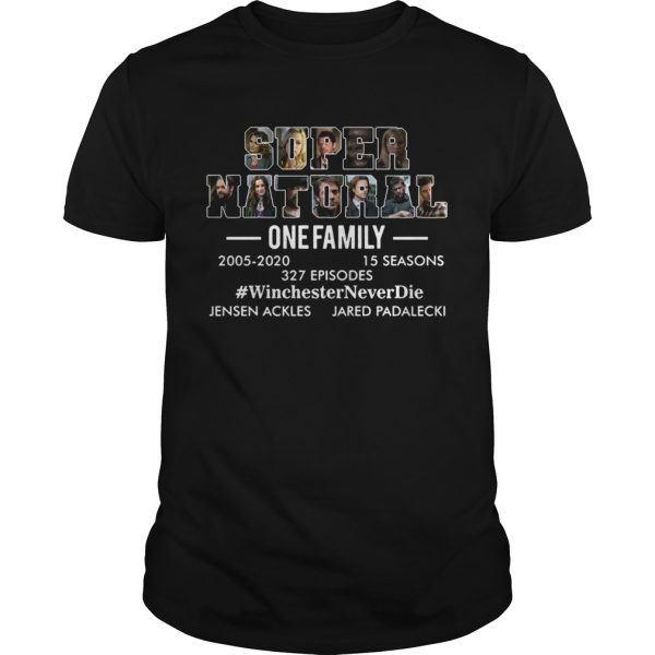 Supernatural one family 2005 2020 Winchester Never die shirt