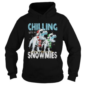 T Rex Dinosaurs chilling with my snowmies christmas shirt