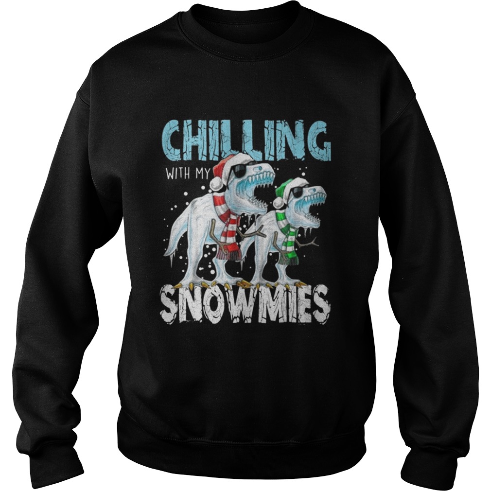 T Rex Dinosaurs chilling with my snowmies christmas shirt T Rex Dinosaurs chilling with my snowmies christmas shirt