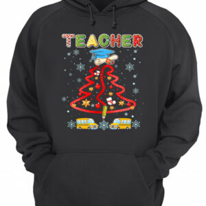 Teacher Christmas Tree Merry Xmas Gift T Shirt 3