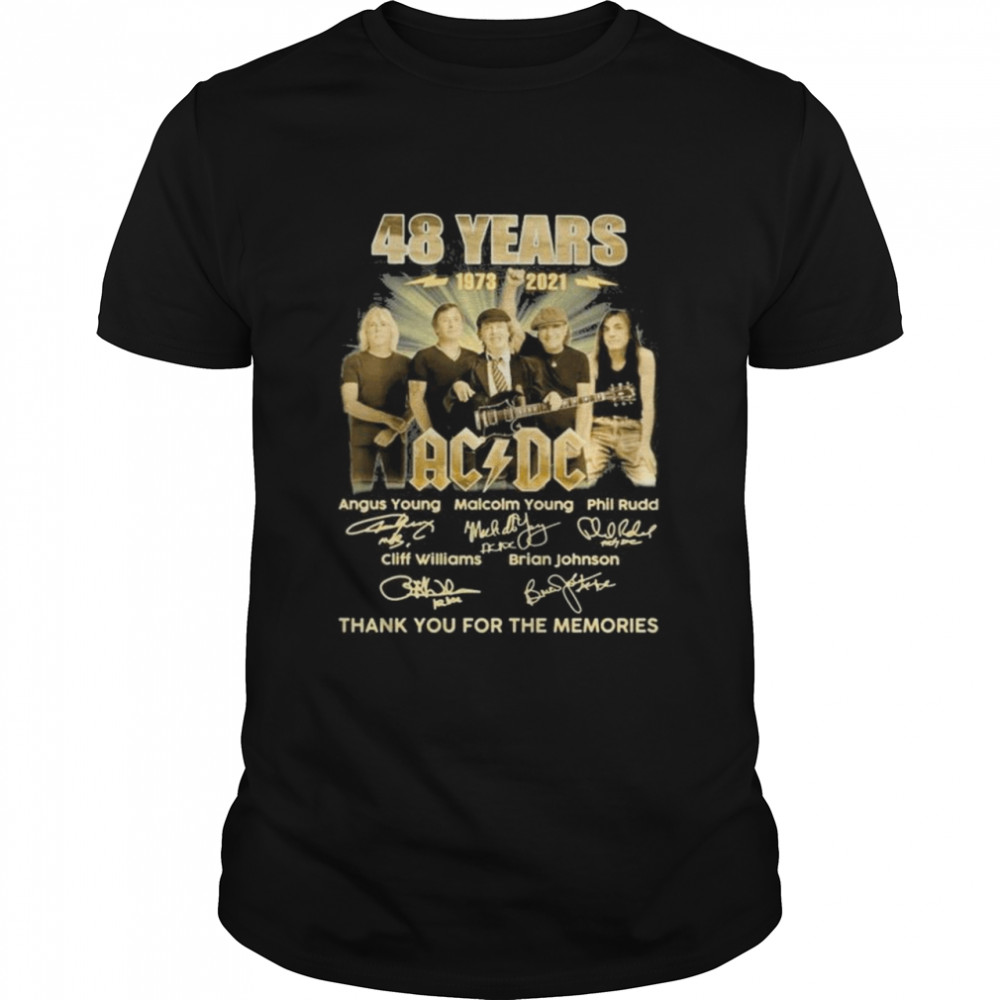 Thank You For The Memories With 48 Years 1973 2021 If Acdc Bands Signatures shirt Thank You For The Memories With 48 Years 1973 2021 If Acdc Bands Signatures shirt