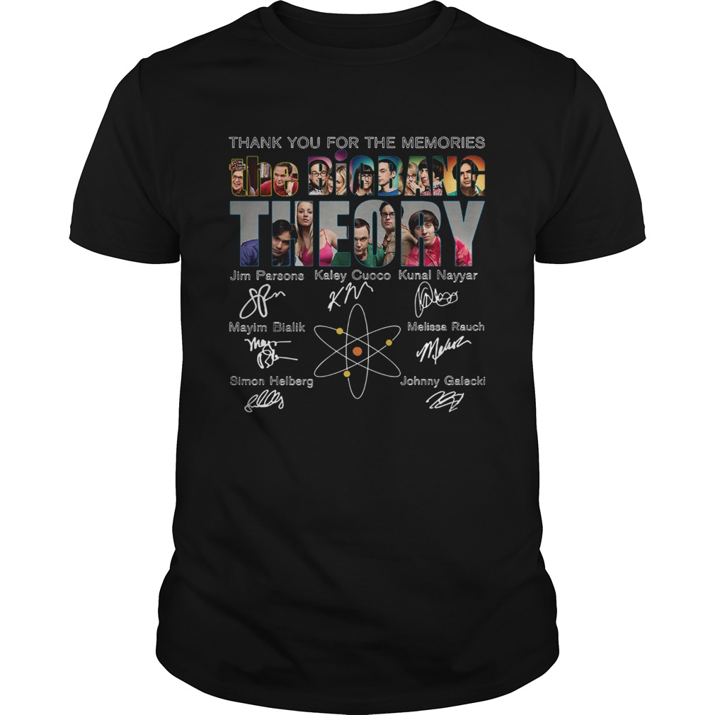 Thank you for the memories The BigBang Theory characters signatures shirt Thank you for the memories The BigBang Theory characters signatures shirt