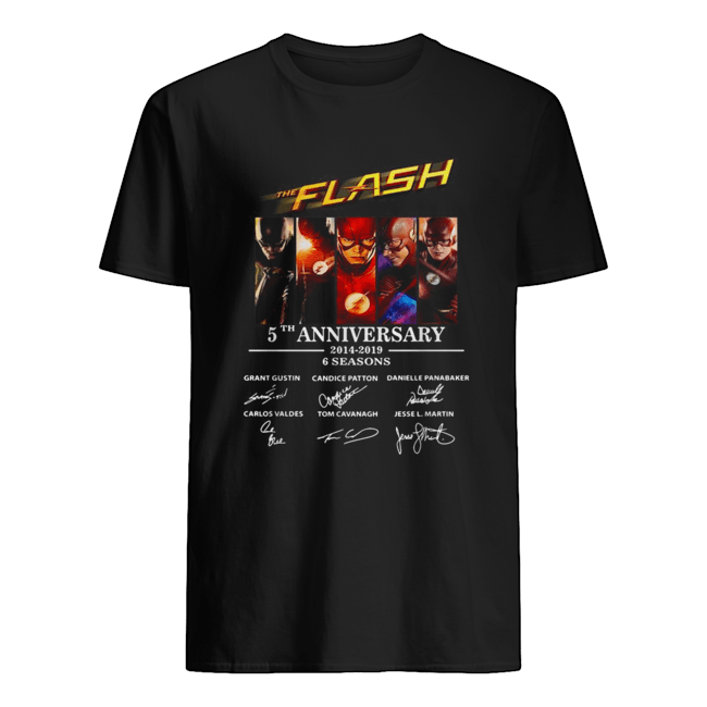 The Flash 5th anniversary 2014 2019 6 seasons signature shirt The Flash 5th anniversary 2014 2019 6 seasons signature shirt