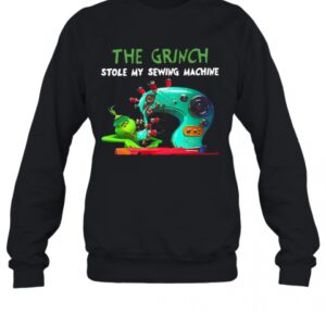 The Grinch Stole My Sewing Machine Christmas T Shirt 2