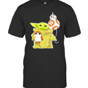 The Mandalorian Baby Yoda Hug Sad Porg T-Shirt