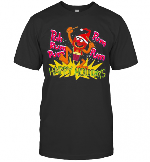 The Muppets Drummer Puh Rum Pum Happy Holiday T-Shirt The Muppets Drummer Puh Rum Pum Happy Holiday T-Shirt