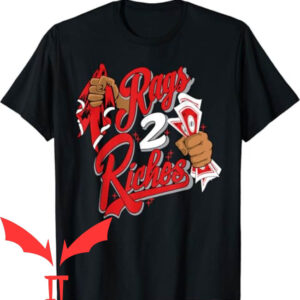 Thunder 4s T-shirt JD 4 Red Thunder Rags 2 Riches Red Shirt
