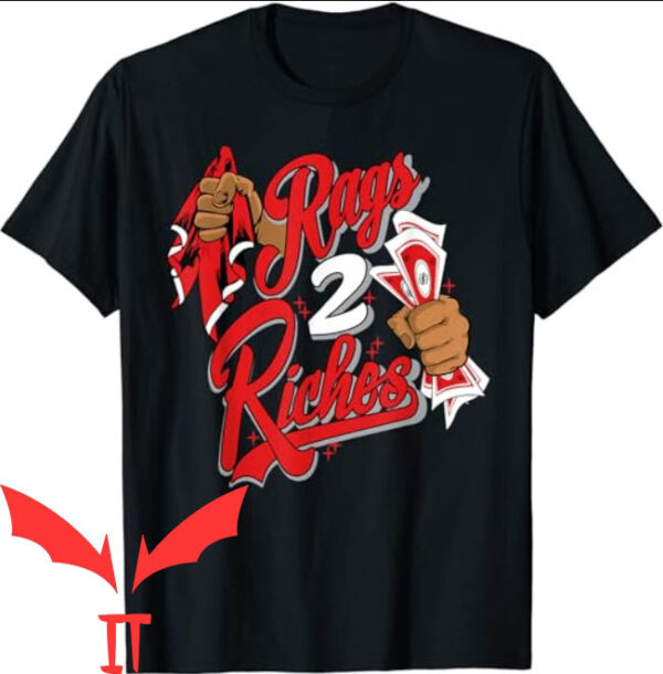 Thunder 4s T-shirt JD 4 Red Thunder Rags 2 Riches Red Shirt