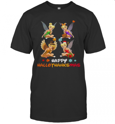 Tinkerbell Disney Halloween And Merry Christmas Happy Hallothanksmas T-Shirt Tinkerbell Disney Halloween And Merry Christmas Happy Hallothanksmas T-Shirt
