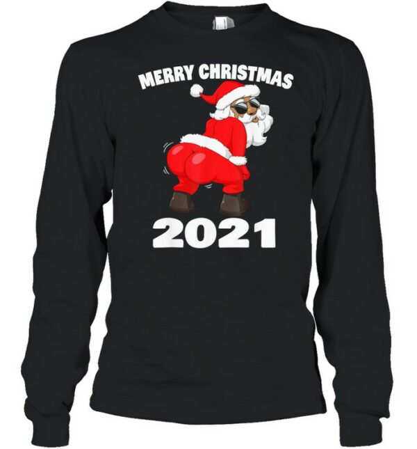 Twerking African American Santa Claus Merry Christmas 2021 shirt