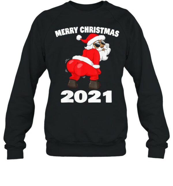 Twerking African American Santa Claus Merry Christmas 2021 shirt