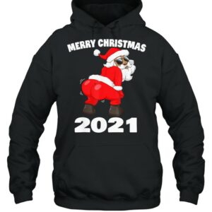 Twerking African American Santa Claus Merry Christmas 2021 shirt 3
