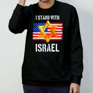 USA flag stand with Israel shirt
