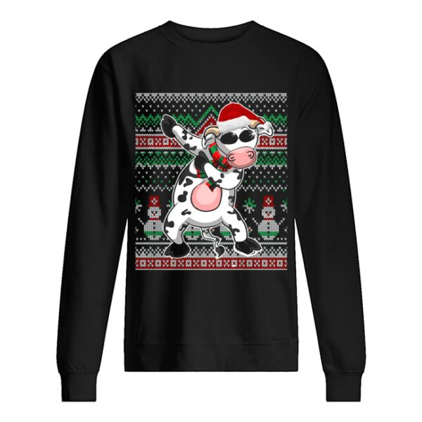 Ugly Christmas Dabbing Santa Cow T-Shirt
