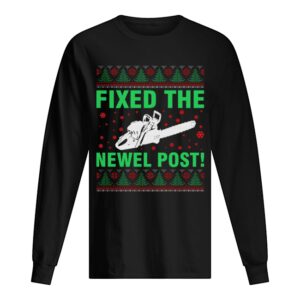 Ugly Christmas sweater tshirt design fixed the newel post T-Shirt
