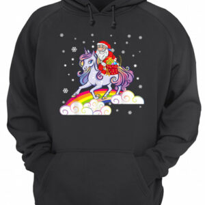 Unicorn Christmas Shirt Girls Santa Kids Women Gifts Xmas T Shirt 3