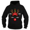 Unicorn Face Reindeer Antlers Christmas Funny Pet Kids Gifts shirt