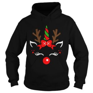 Unicorn Face Reindeer Antlers Christmas Funny Pet Kids Gifts shirt