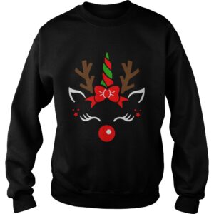 Unicorn Face Reindeer Antlers Christmas Funny Pet Kids Gifts shirt 3