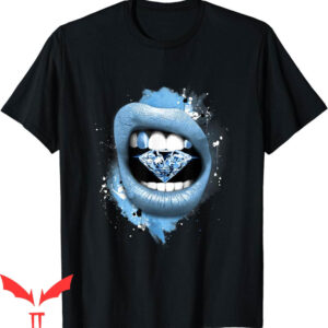 University Blue T-Shirt Diamond Lips 1s Matching Sneaker