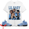 University Blue T-Shirt Jordan 5 Lil Baby VT Match Sneaker