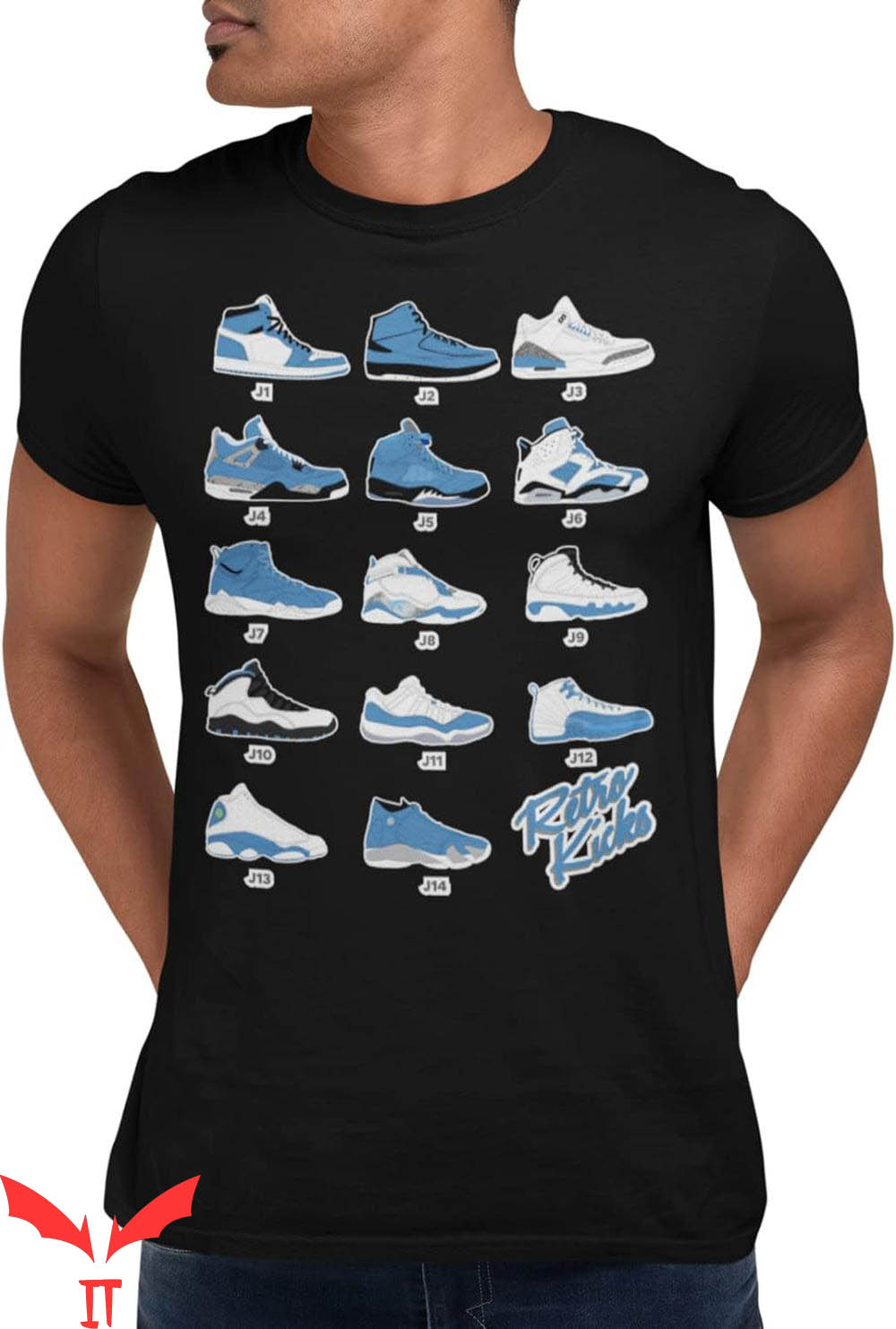 University Blue T-Shirt Retro To Match Jordans Sneakers University Blue T-Shirt Retro To Match Jordans Sneakers