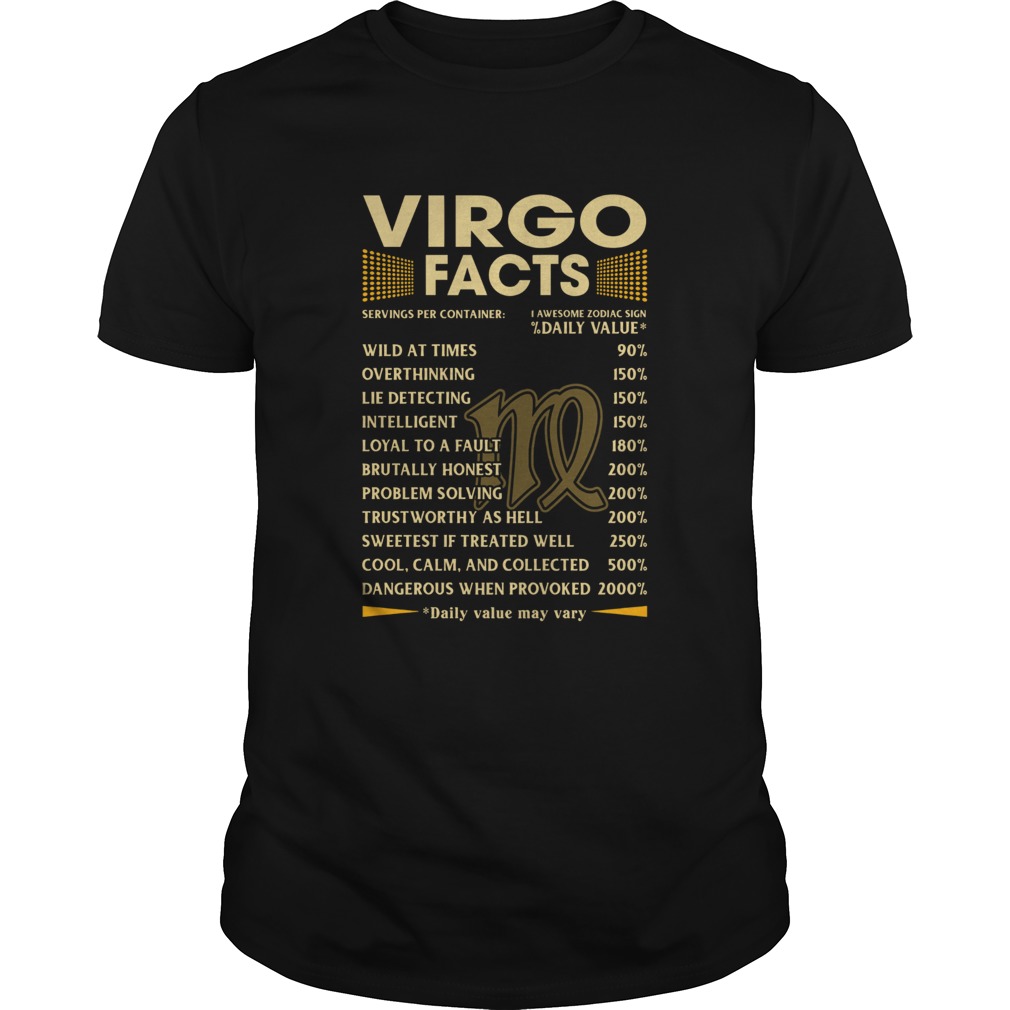 Virgo Facts Serving per container Daily Value shirt Virgo Facts Serving per container Daily Value shirt