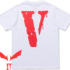 Vlone Red T-shirt Marllco Big V Letter T-shirt