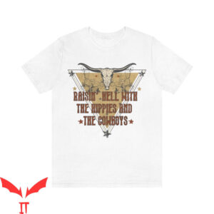 Western Graphic T-Shirt Hippies And Cowboys Distressed
