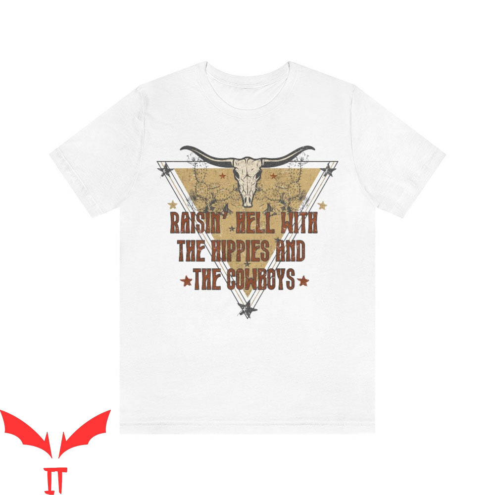 Western Graphic T-Shirt Hippies And Cowboys Distressed Western Graphic T-Shirt Hippies And Cowboys Distressed