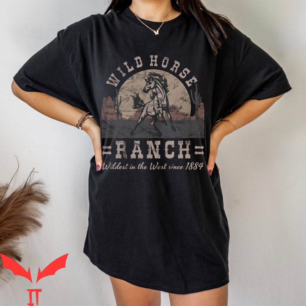 Western Graphic T-Shirt Wild Horse Ranch Distressed Tee Western Graphic T-Shirt Wild Horse Ranch Distressed Tee