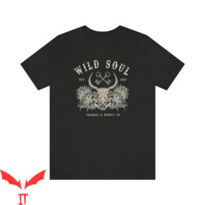 Western Graphic T-Shirt Wild Soul Southwes Boho Cow Skull