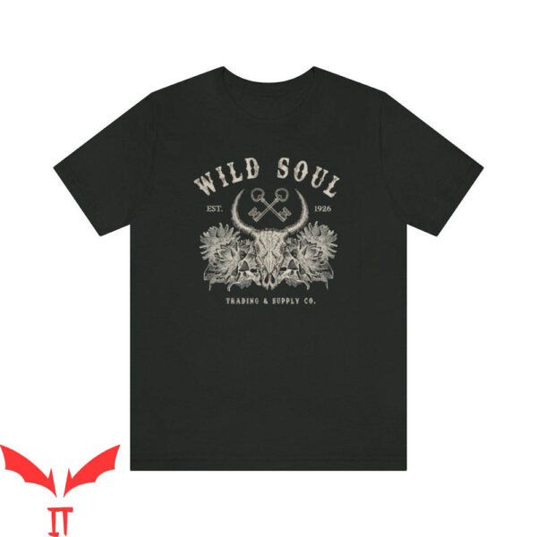 Western Graphic T-Shirt Wild Soul Southwes Boho Cow Skull