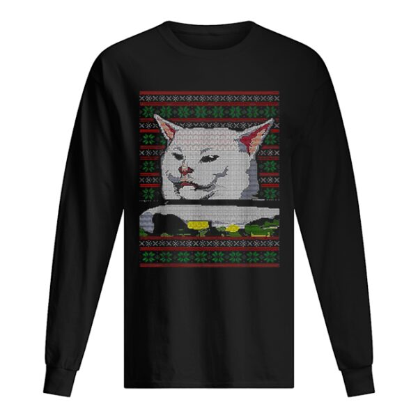 White cat ugly Christmas shirt
