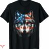 Wolf Ripping T-shirt America Flag