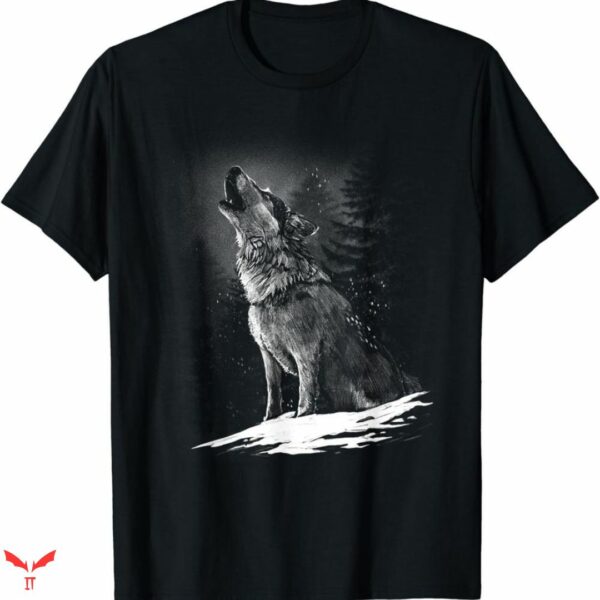 Wolf Ripping T-shirt Black And White Style