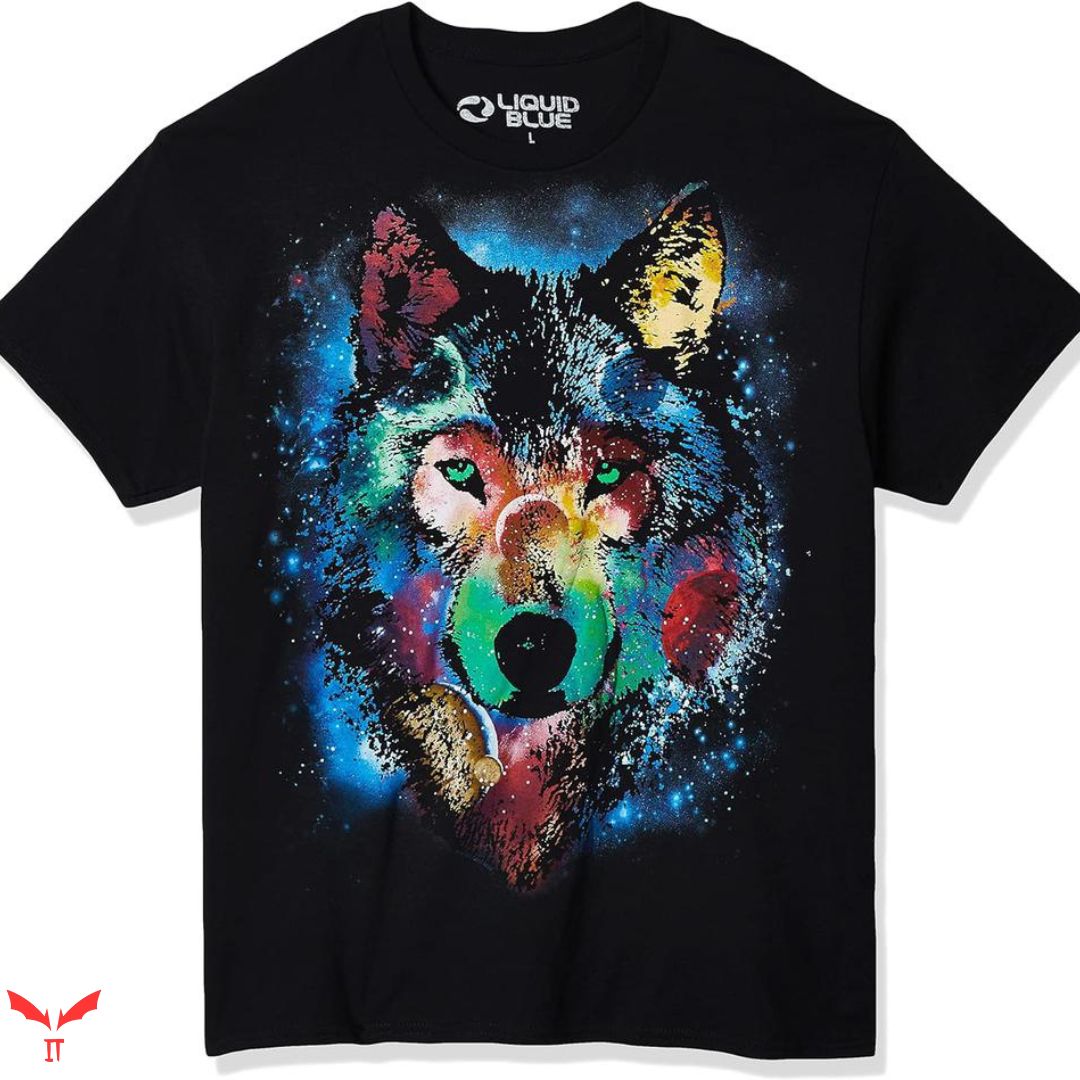 Wolf Ripping T-shirt Colorful Wolf Wolf Ripping T-shirt Colorful Wolf