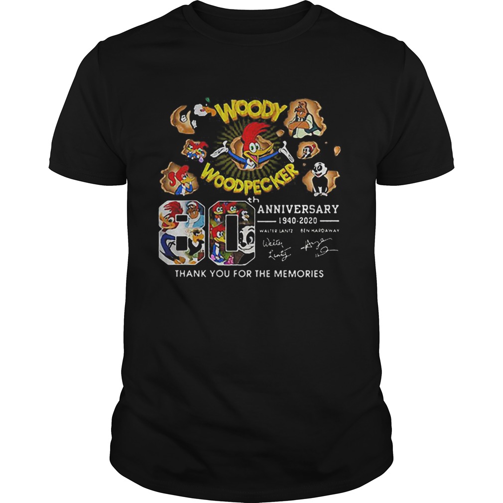 Woody Woodpecker 80th anniversary signatures shirt Woody Woodpecker 80th anniversary signatures shirt