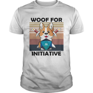 Woof For Initiative Corgi D20 RPG Gamer Vintage Retro shirt