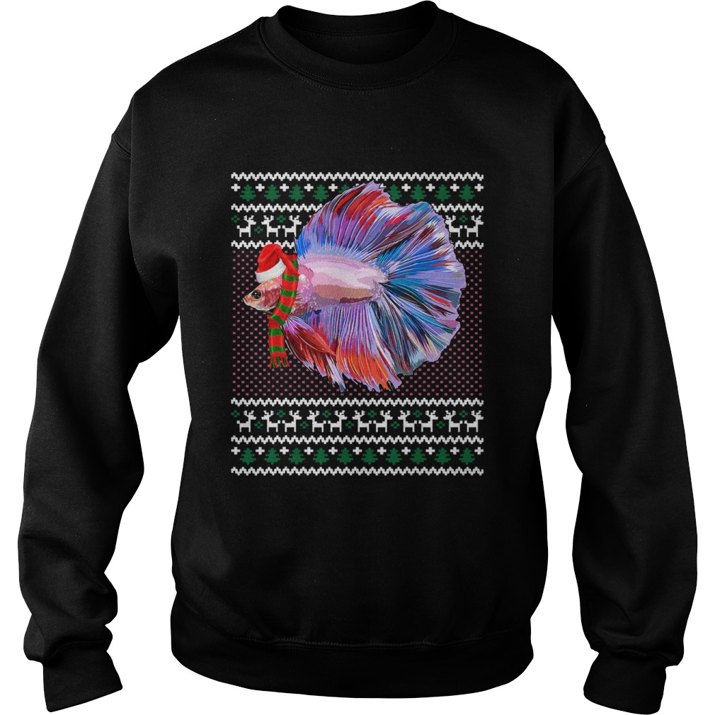 Xmas Santa Hat Betta Fish Ugly Christmas shirt Xmas Santa Hat Betta Fish Ugly Christmas shirt