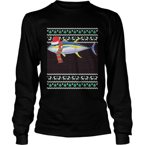 Xmas santa hat yellowfin tuna shirt