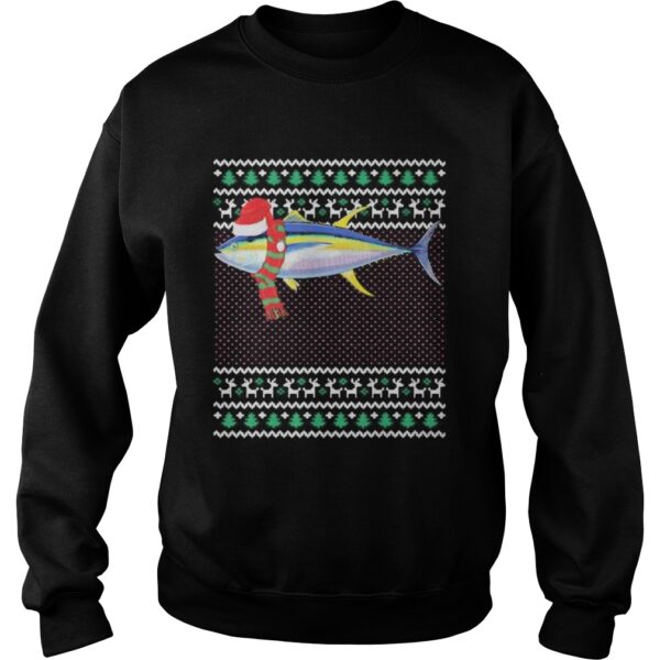 Xmas santa hat yellowfin tuna shirt