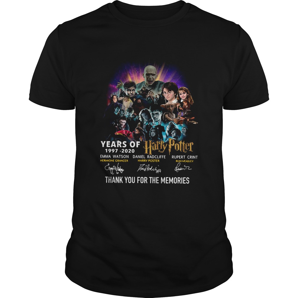 Year of 19972020 Harry Potter thank you for the memories signatures shirt L Year of 19972020 Harry Potter thank you for the memories signatures shirt L